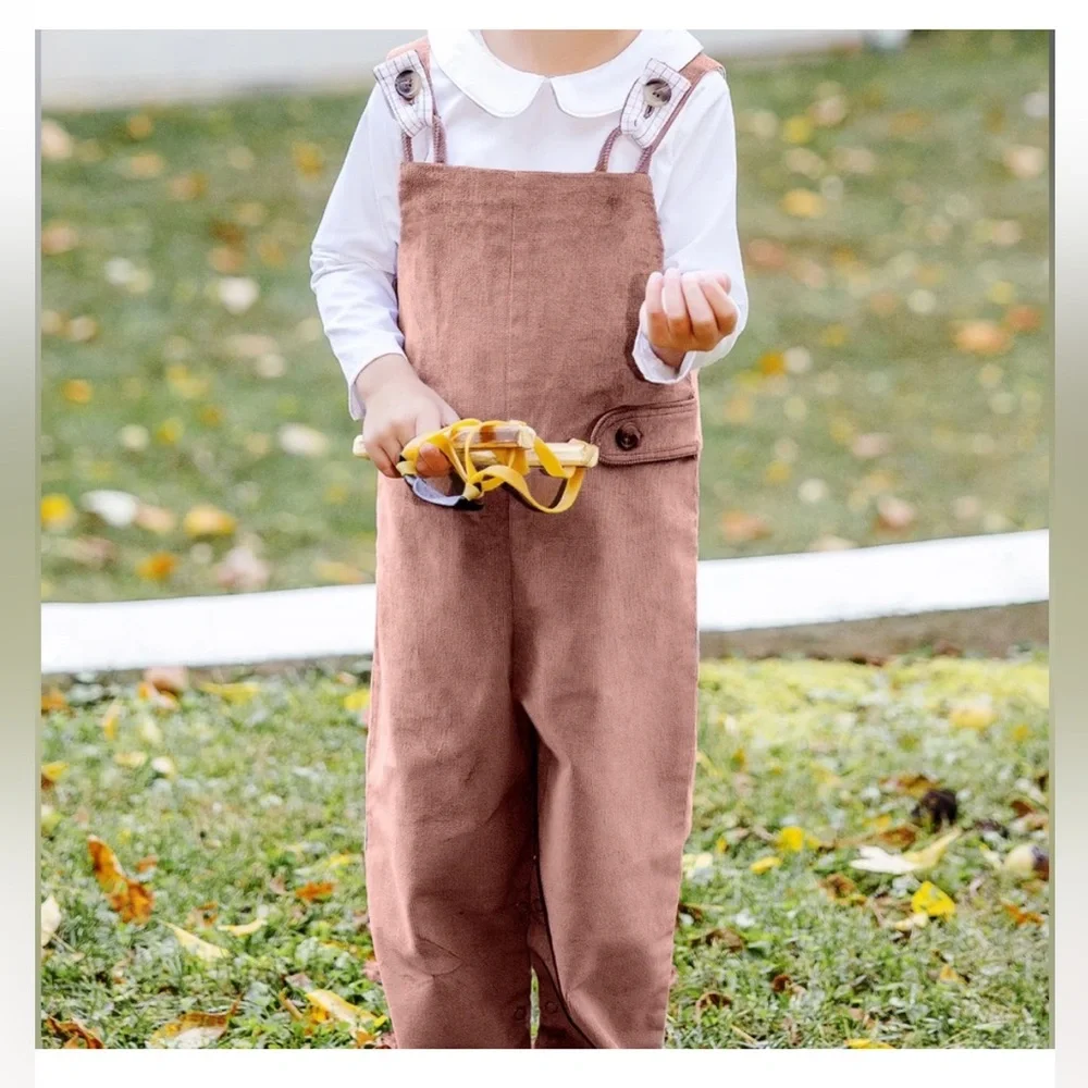 TBBC Ivy League Longall (Corduroy) brown windowpane plaid 18-24 months